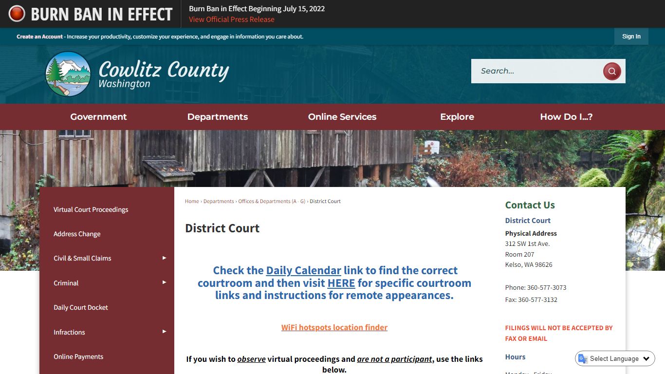 District Court | Cowlitz County, WA - Official Website